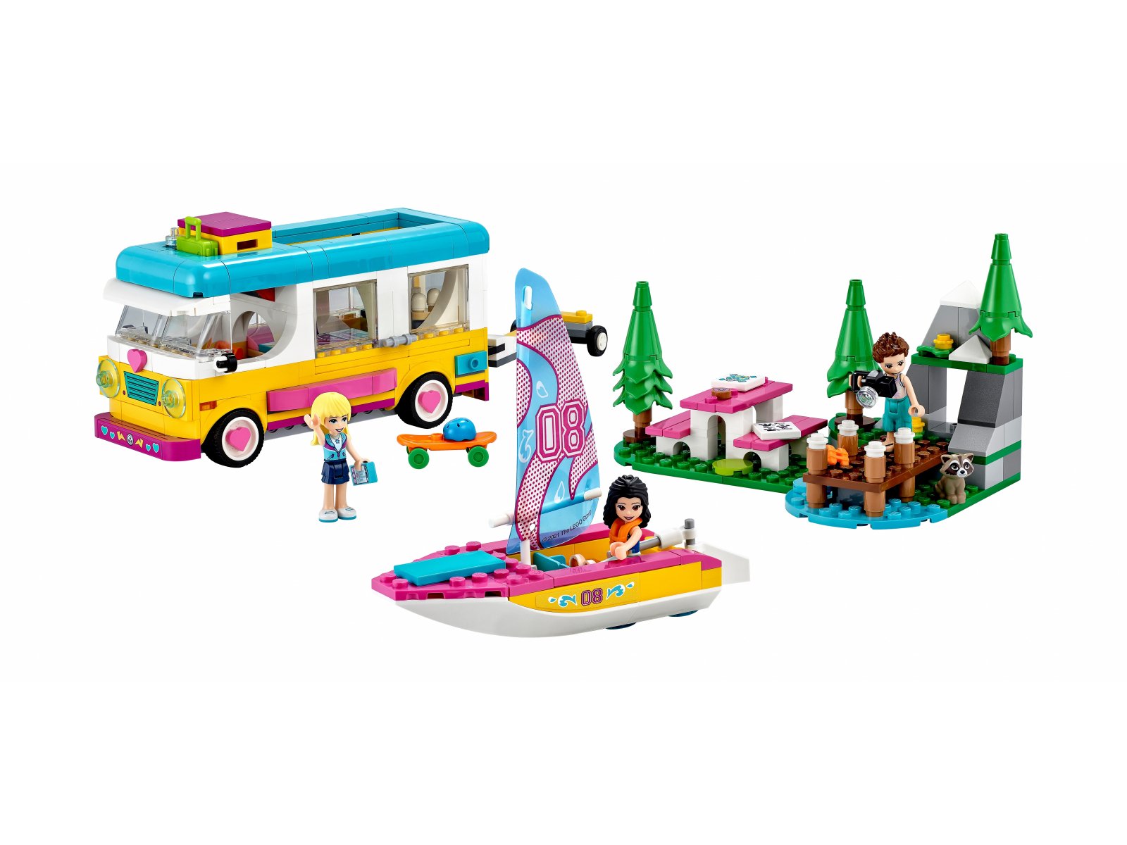 LEGO 41681 Leśny mikrobus kempingowy i żaglówka