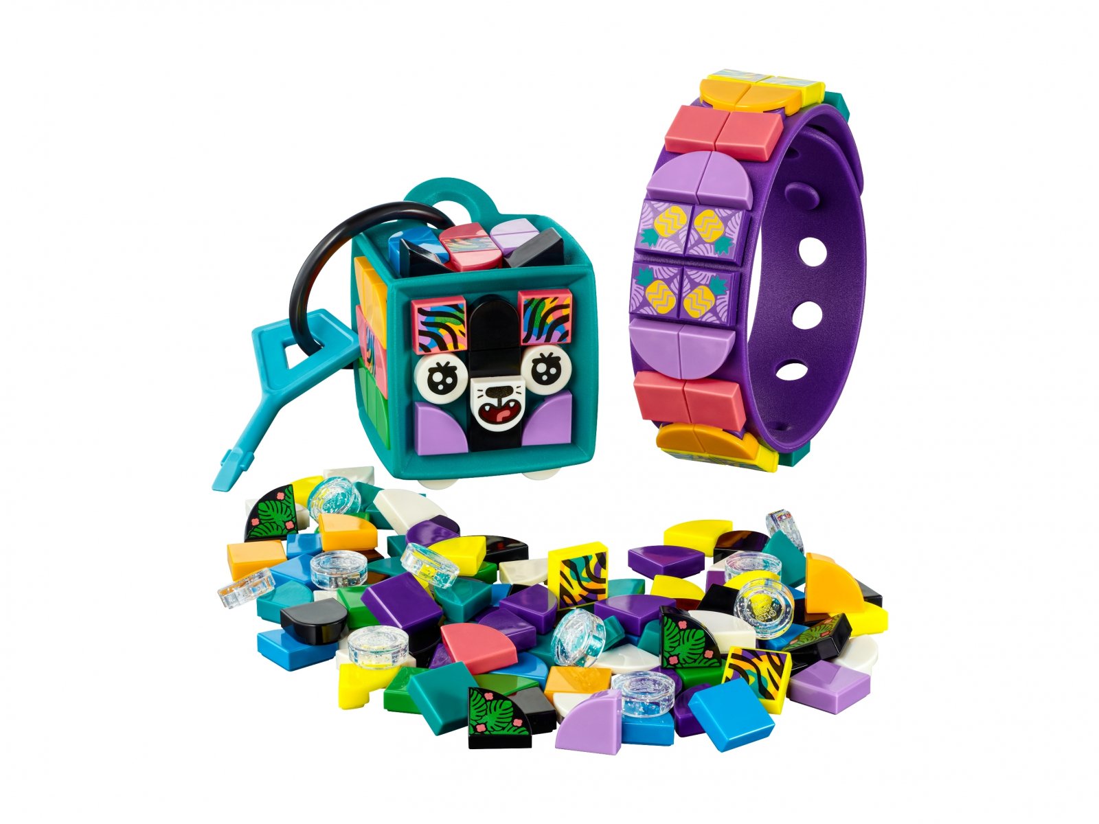 LEGO 41945 Neonowy tygrys - bransoletka i zawieszka na torbę