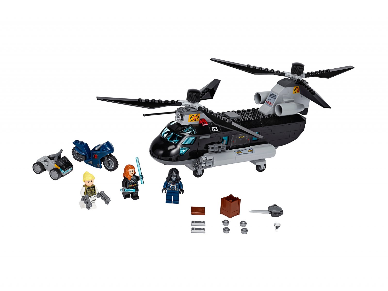 LEGO 76162 Czarna Wdowa i pościg helikopterem